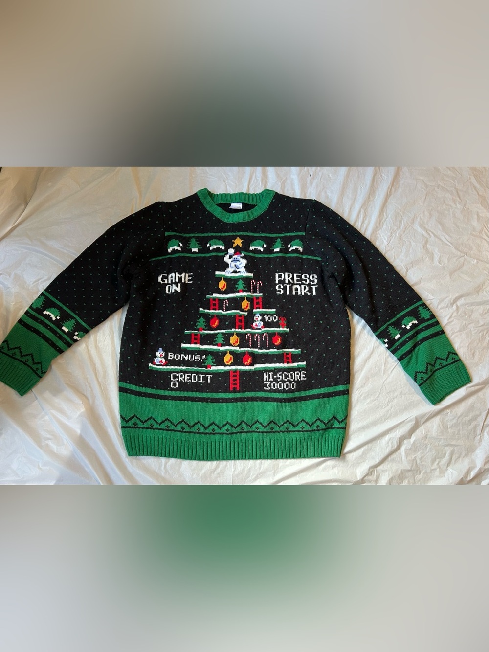 Christmas Gaming Sweater Mens XL Husky